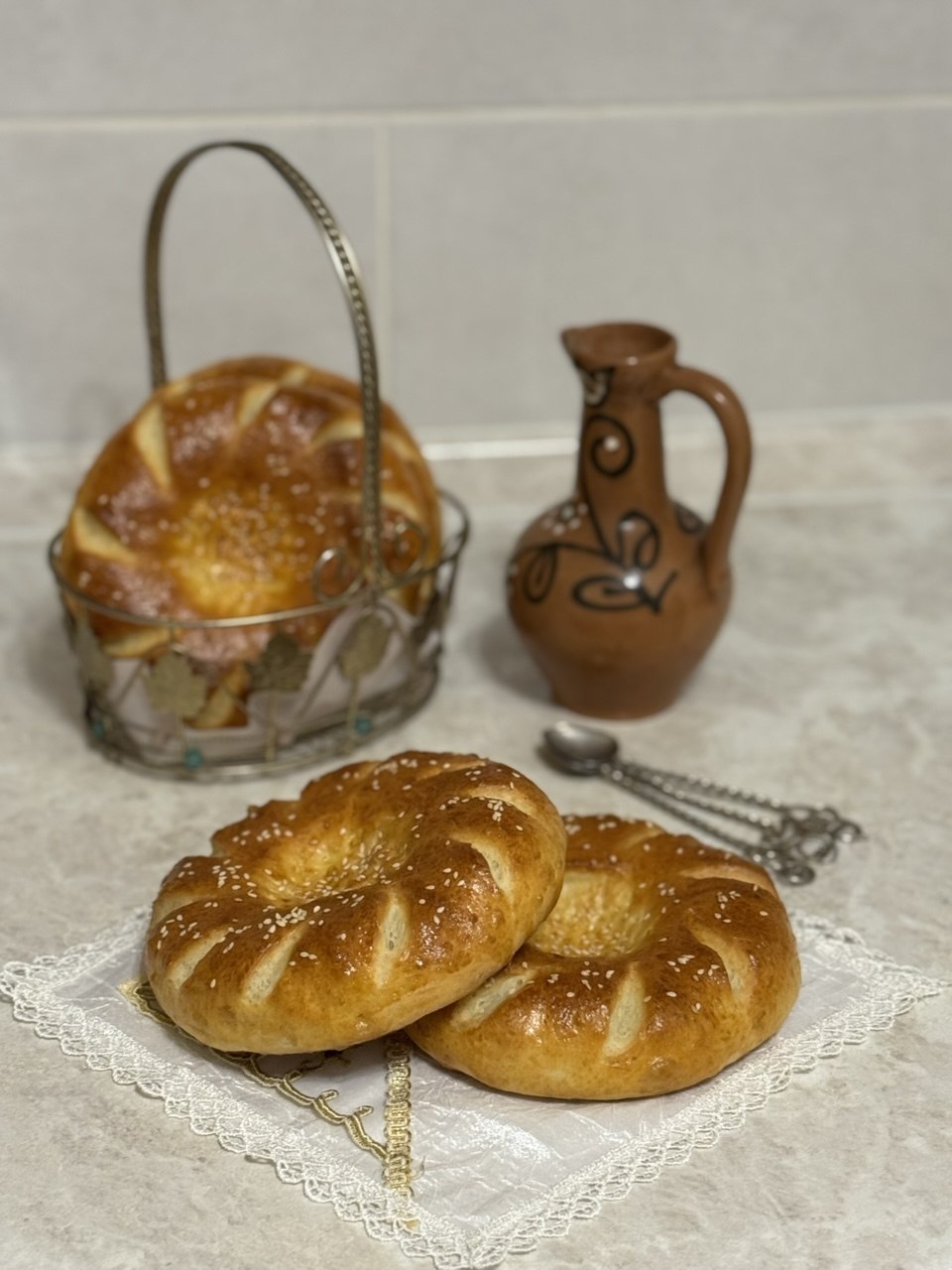 Узбекские лепёшки с кунжутом на молоке