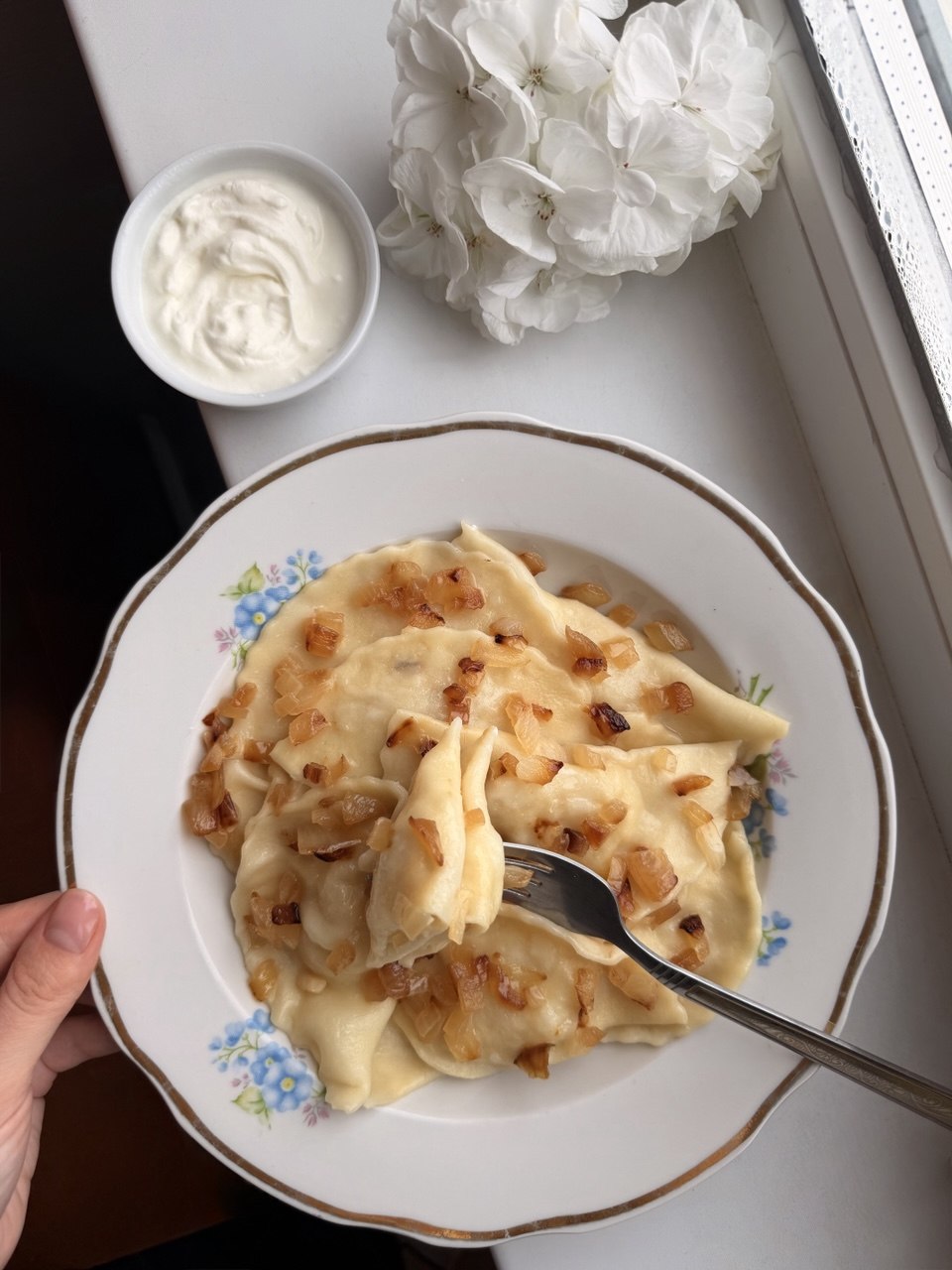 Вареники с картошкой и жареным луком